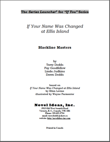3025.03-BLMIY-If Your Name was Changed at Ellis Island (by Ellen Levine) Blackline Masters* (2014 Edition) (Downloadable Version)