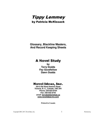 2034.03-BLMTL Tippy Lemmey (by Patricia McKissack) Blackline Masters* (2017 Edition) (Downloadable Version)