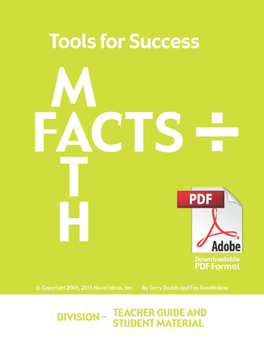 7001.052-TFSTGSMD Tools for Success: A Math Facts Program - Division - Teacher Guide and Student Materials (Downloadable Version)