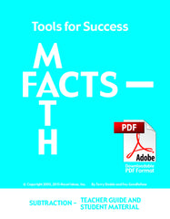7001.032-TFSTGSMS Tools for Success: A Math Facts Program - Subtraction - Teacher Guide and Student Materials (Downloadable Version)