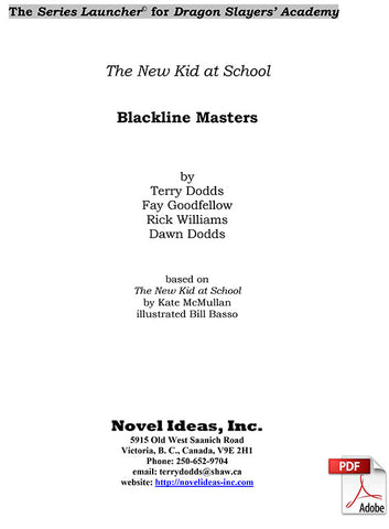 3013.03-BLMNKS [Dragon Slayer's Academy Series] The New Kid at School (by Kate McMullan) Blackline Masters* (2016 Edition) (Downloadable Version)