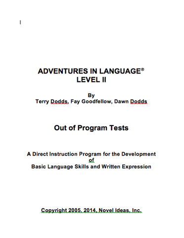 1007.1- 2 CD Adventures in Language Level II (2014 Edition) - Black Line/Homework Masters