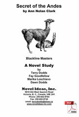 2071.03-BLMSA Secret of the Andes (by Ann Nolan Clark) Blackline Masters* (2016 Edition) (Downloadable Version)