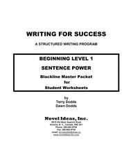 9001-2 WFSB1BLM Writing for Success: Beginning Level 1--Sentence Power Blackline Masters