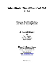 2036.03-BLMWSW Who Stole the Wizard of Oz? (by Avi) Blackline Masters* (2017 Edition) (Downloadable Version)