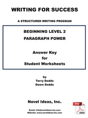 9002-3 WFSB2AK Writing for success: Beginning Level 2--Paragraph Power Answer Key (Downloadable)