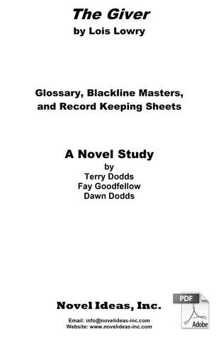 2057.09-BLMTG The Giver (by Lois Lowry) Blackline Masters* (2020 Edition) (Downloadable Version)
