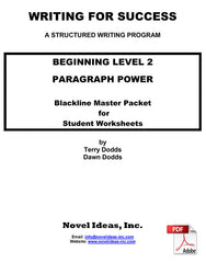 9002-2 WFSB2BLM Writing for success: Beginning Level 2--Paragraph Power Blackline Masters (Downloadable Version)