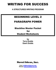9002-2 WFSB2BLM Writing for success: Beginning Level 2--Paragraph Power Blackline Masters