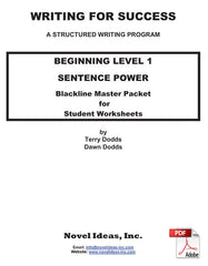 9001-2 WFSB1BLM Writing for Success: Beginning Level 1--Sentence Power Blackline Masters (Downloadable Version)