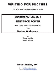 9001-2 WFSB1BLM Writing for Success: Beginning Level 1--Sentence Power Blackline Masters