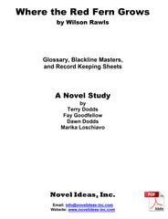 2049.08-BLMWRF Where the Red Fern Grows (by Wilson Rawls) Blackline Masters* (2020 Edition) (Downloadable Version)