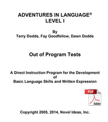 1003.2-1OPT Adventures in Language I (2014 Edition) - Out of Program Test Blackline Masters (Downloadable Version)