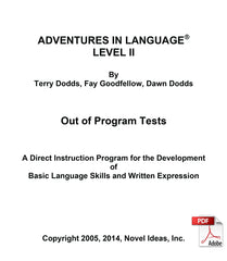 1009.2-2OPT Adventures in Language Level II (2014 Edition) - Out of Program Test Blackline Masters (Downloadable Version)