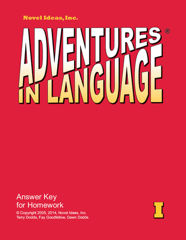 1006-1AK Adventures in Language Level I (2014 Edition) - Answer Key Workbook*