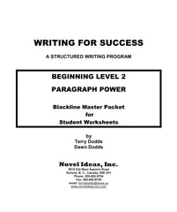 9002-2 WFSB2BLM Writing for success: Beginning Level 2--Paragraph Power Blackline Masters