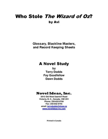 2036.03-BLMWSW Who Stole the Wizard of Oz? (by Avi) Blackline Masters* (2017 Edition) (Downloadable Version)
